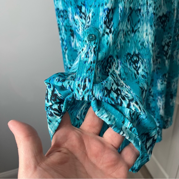 Womens Blue 3/4 sleeve shirt Faded Glory plus size 2XL f - Picture 2 of 8